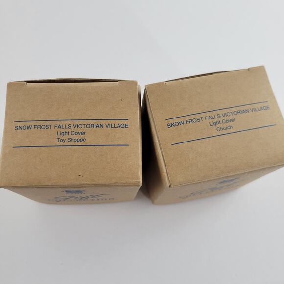 Vintage Avon Snow Frost Falls Victorian Village Light Cover Christmas Ornaments - Picture 3 of 3